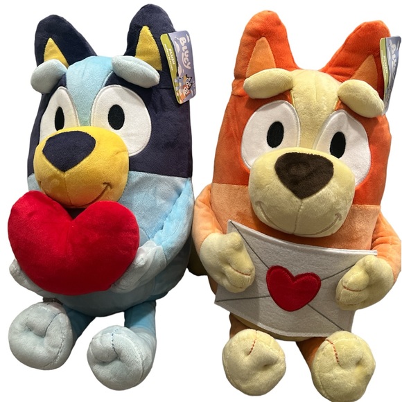 NWT🏷️ Set of 2 Bluey Bingo Valentines Day Plushes - Picture 3 of 7